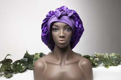 Wide Band w Tie Bonnet Cap