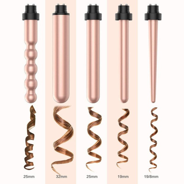 5 IN 1 ROSE GOLD INTERCHANGEABLE CURLING WAND